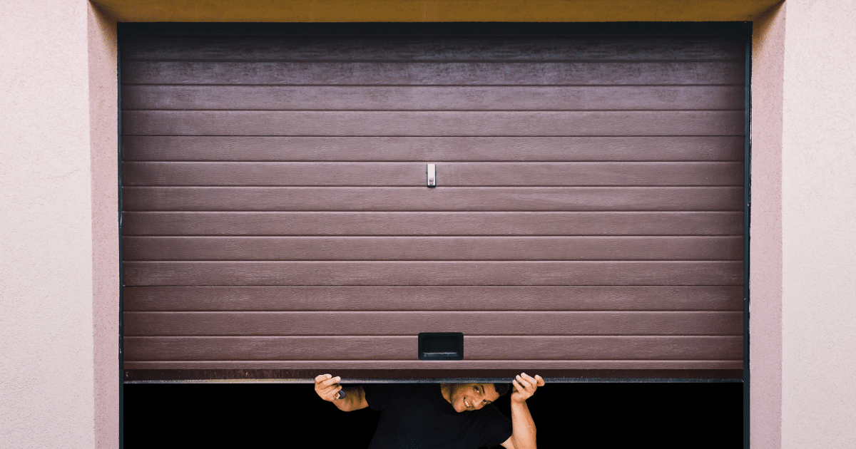 person opening garage door