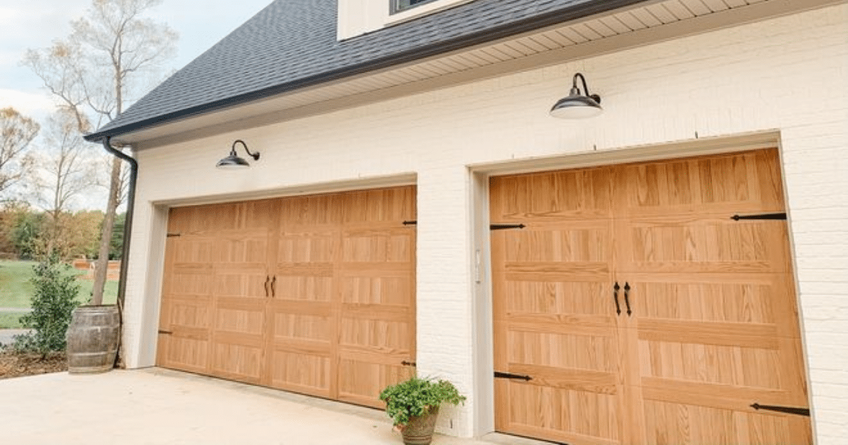 light wood garage doors